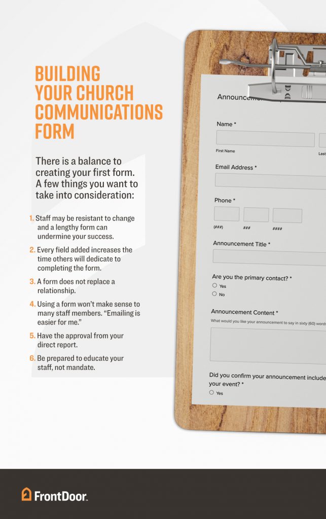 Building Your Church Communications Form